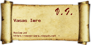 Vasas Imre névjegykártya